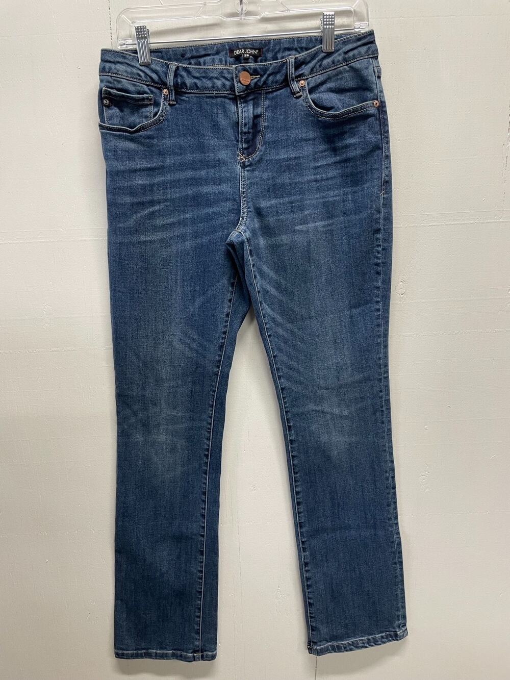 Dear John Women's Jeans Straight Leg Mid-Rise Medium Wash Size 28